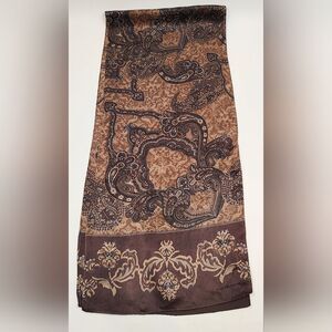 Liz Claiborne Brown Long Silk Scarf